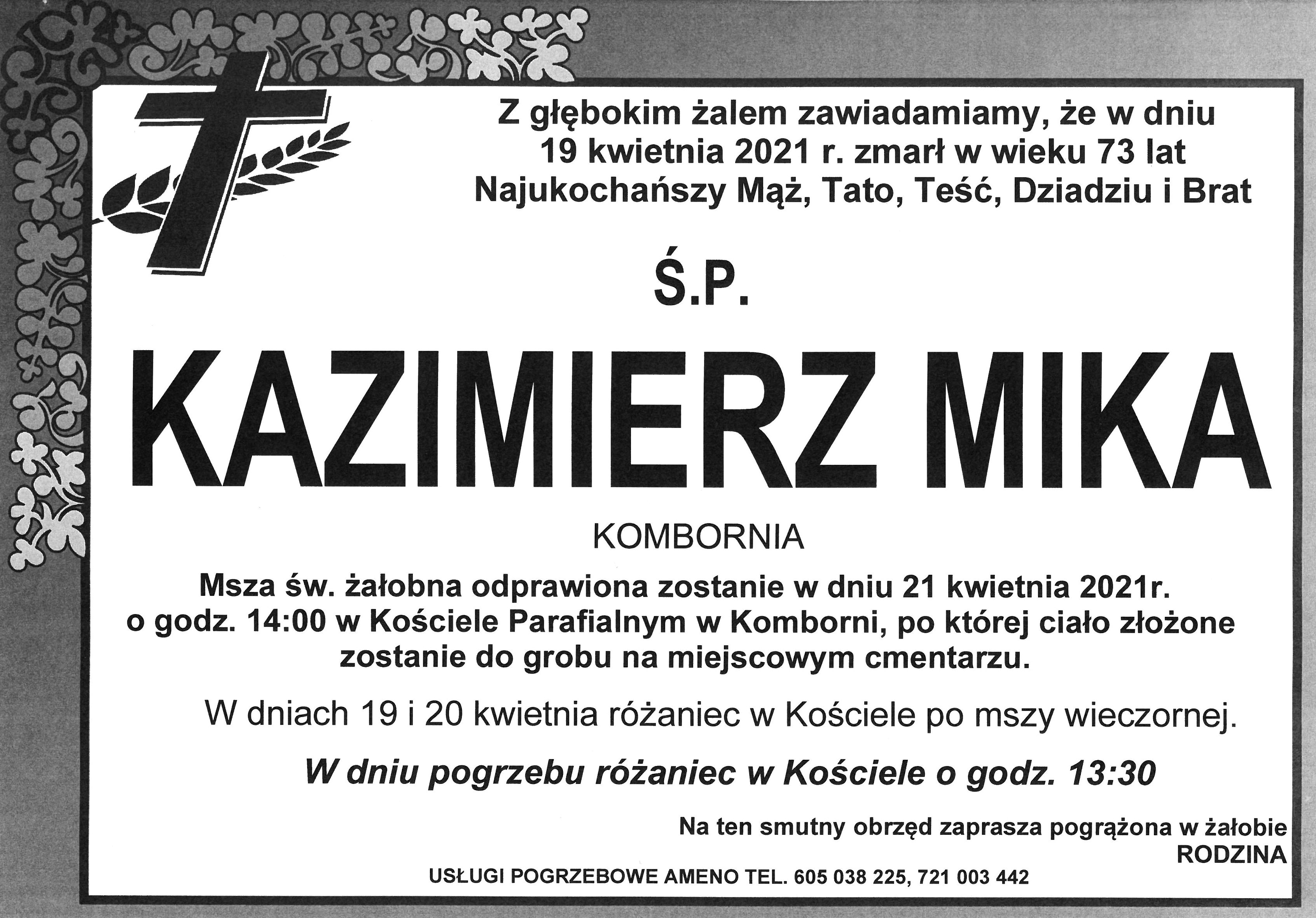 Zmarł Kazimierz Mika